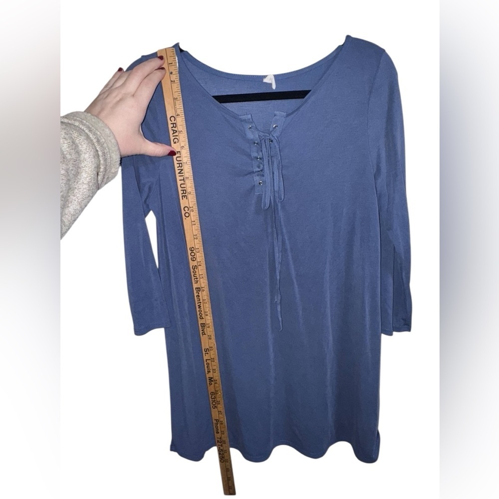 Pink Blush Blue Lace Up Maternity Nursing Top M - Picture 5 of 7